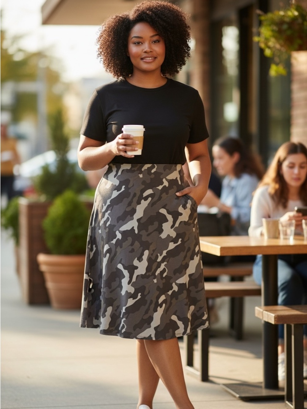 Express Camouflage A-Line Skirt